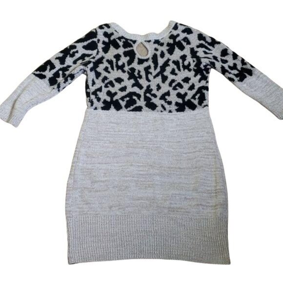 Knit Animal Print Sweater Mini Dress sz s - Picture 7 of 7